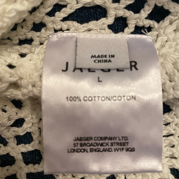 Jaeger London White Short sleeve crochet Sweater Size Large BNWOT - Picture 3 of 4